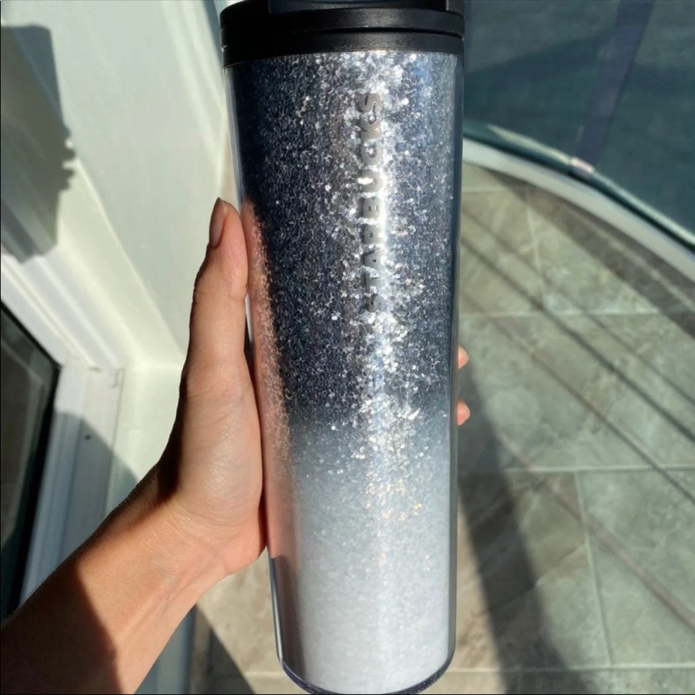 Starbucks 2019 Holiday Silver Glitter 16oz Tumbler Christmas Cup - Picture 5 of 8